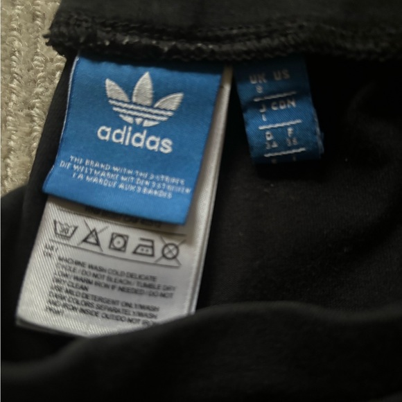 2 PAIRS ADIDAS LEGGINGS 🖤 black small S Three Stripes Logo Cotton Stretch white - Picture 2 of 4